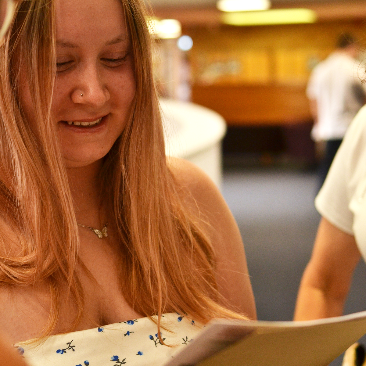Eckington sixth formers receiving their exam results