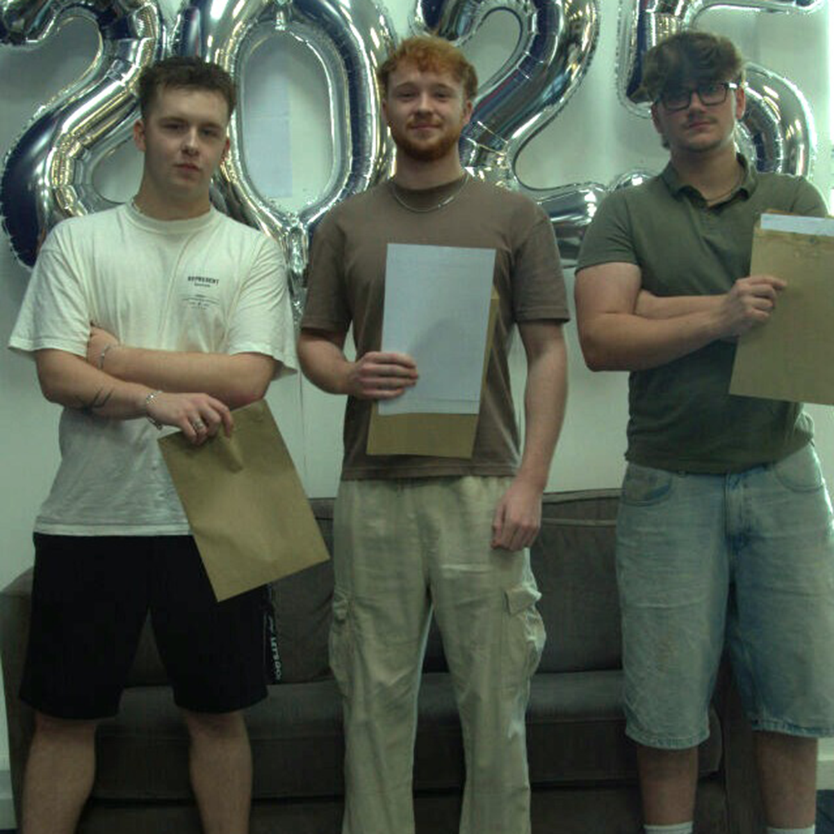 Eckington sixth formers receiving their exam results