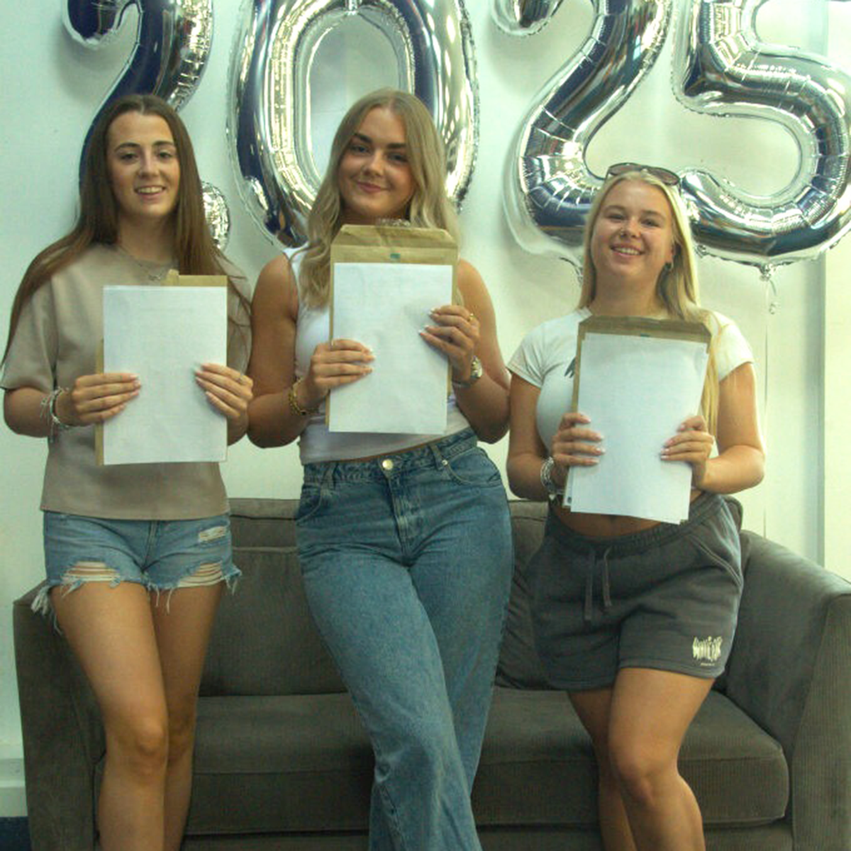 Eckington sixth formers receiving their exam results