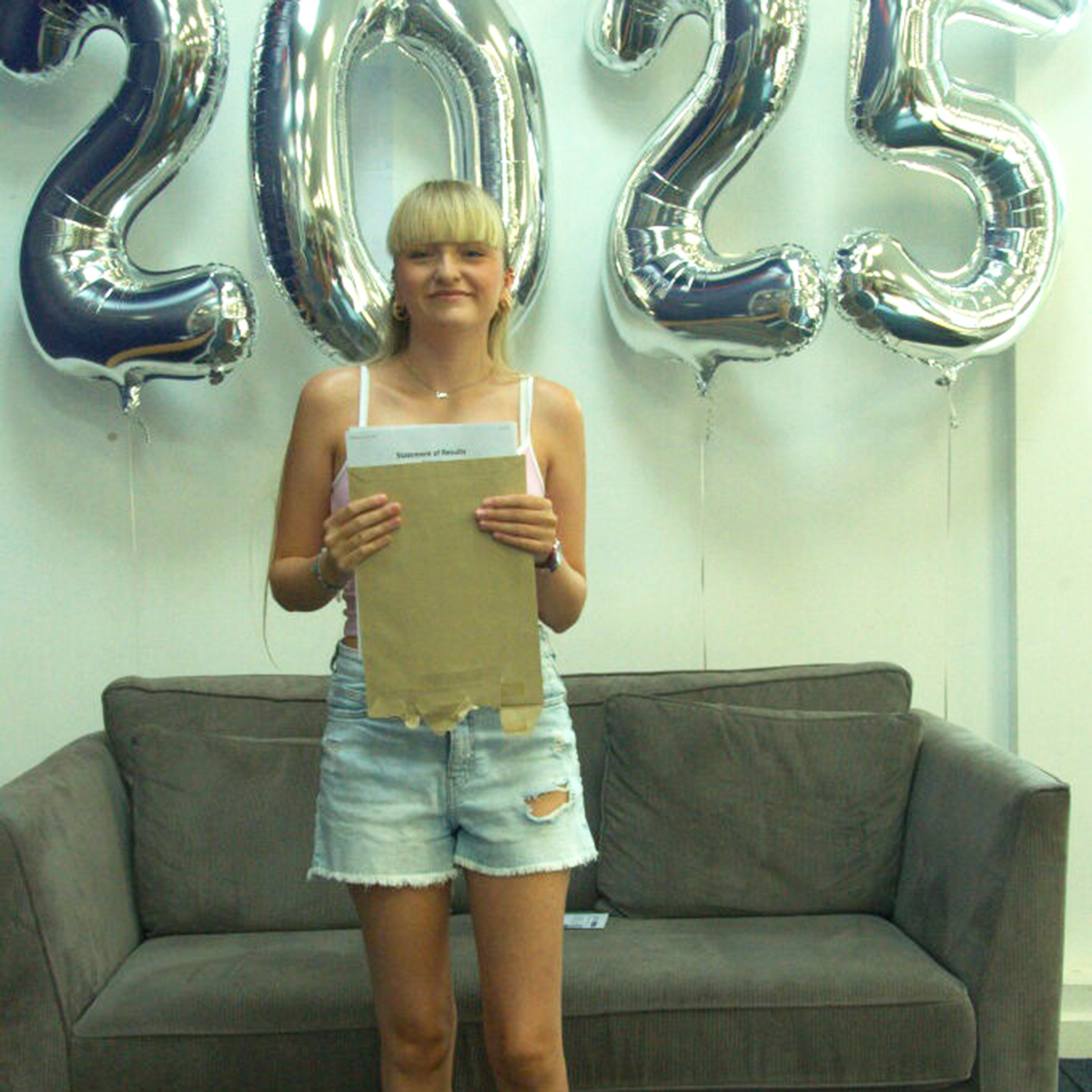 Eckington sixth formers receiving their exam results