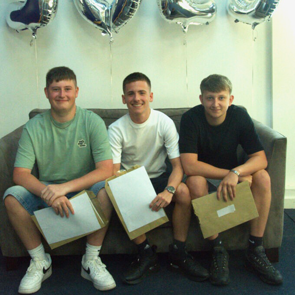 Eckington sixth formers receiving their exam results