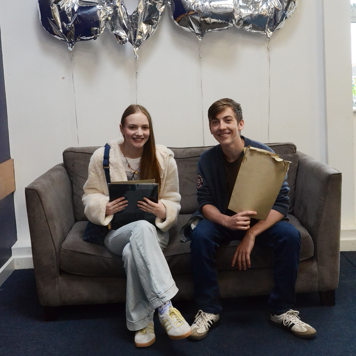 Students collecting their exam results