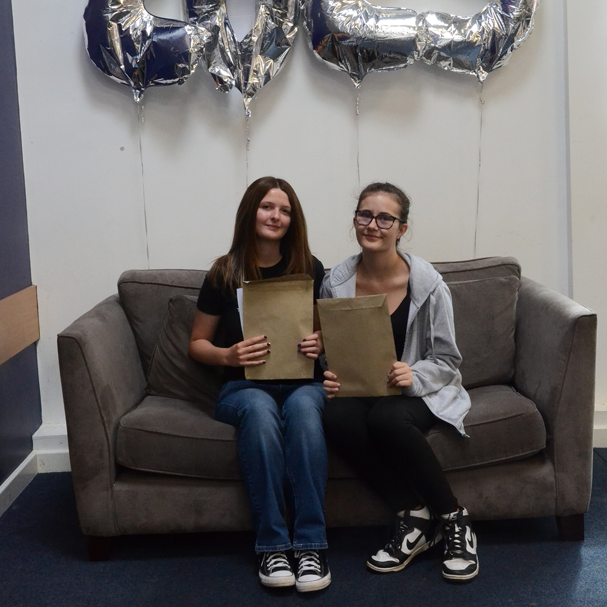 Students collecting their exam results