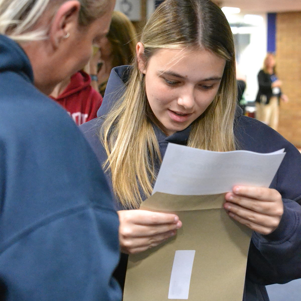 Students collecting their exam results