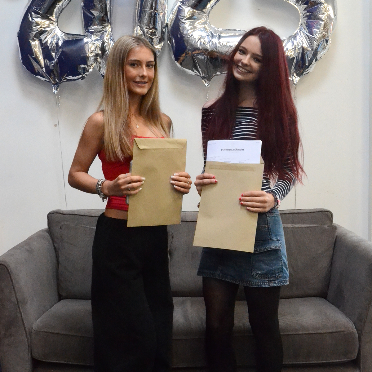 Students collecting their exam results