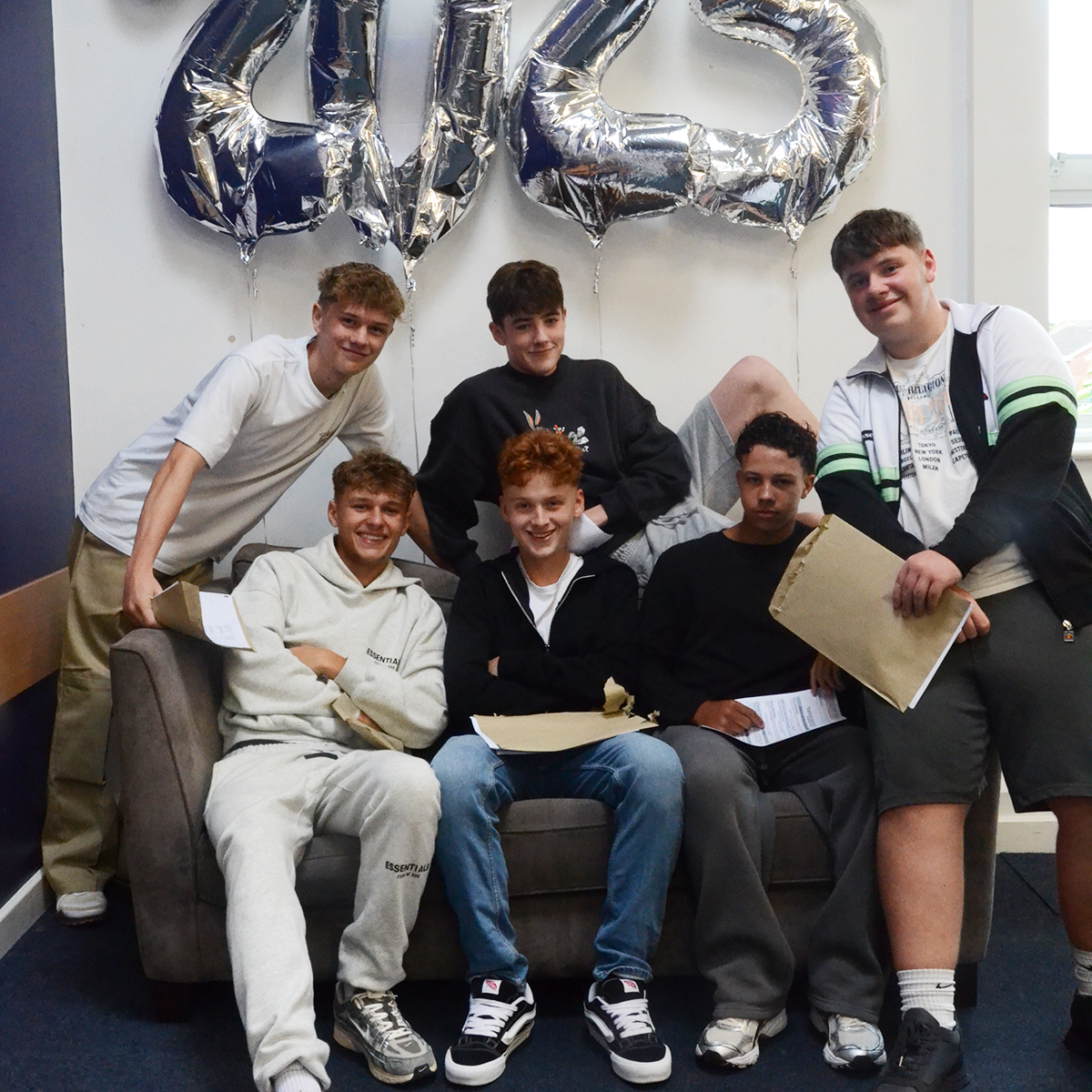 Students collecting their exam results