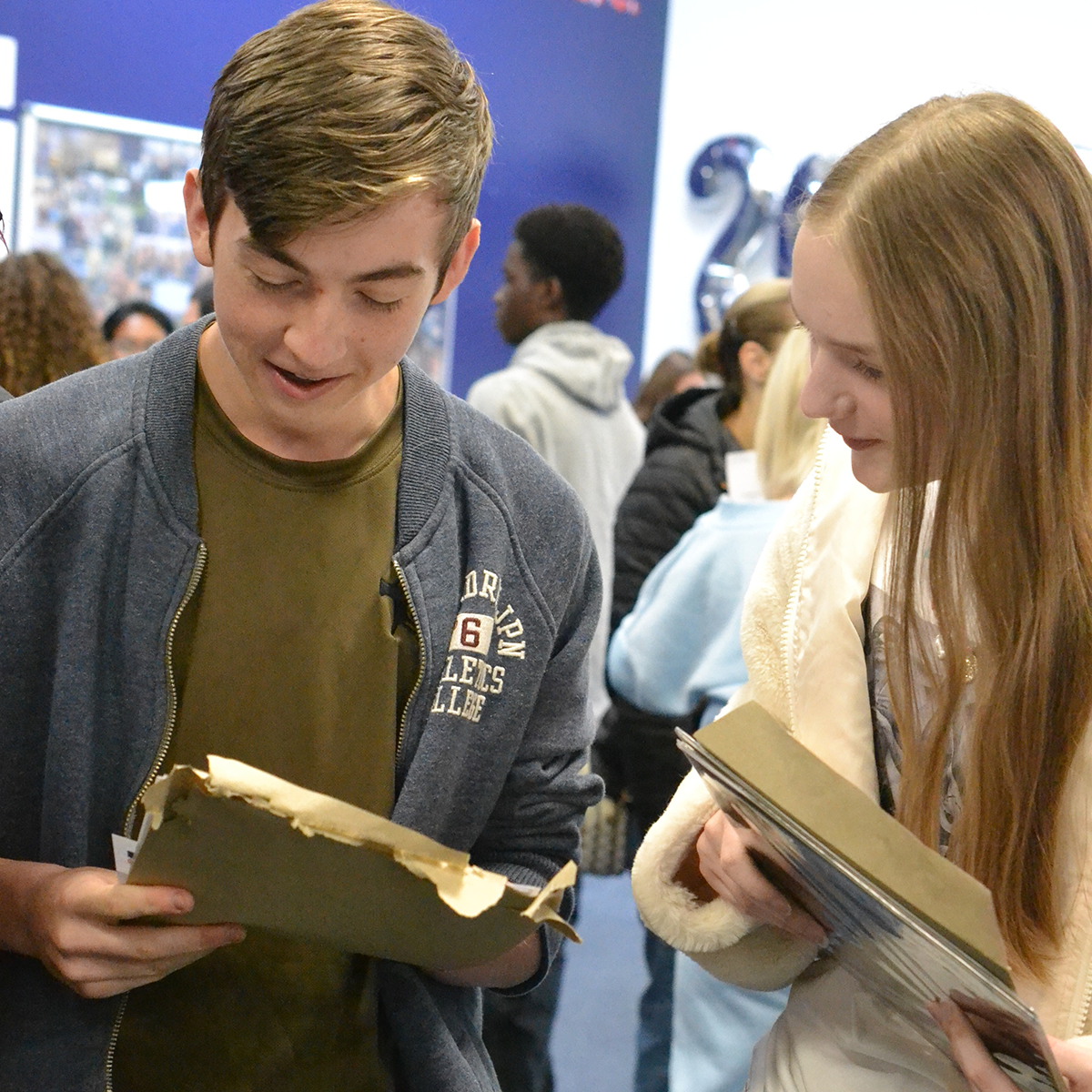 Students collecting their exam results