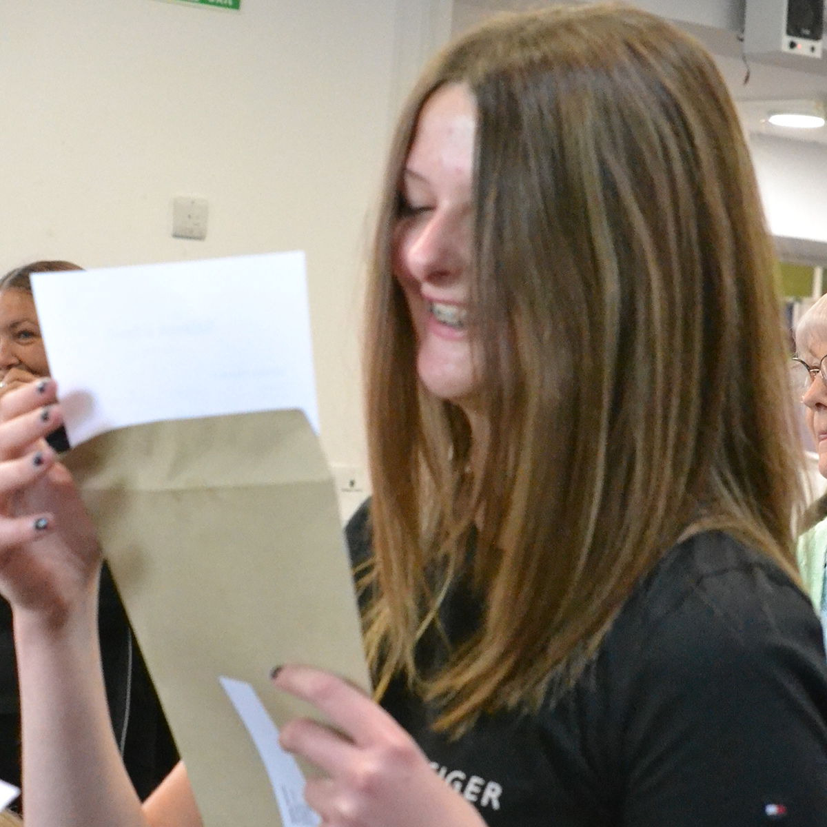 Students collecting their exam results