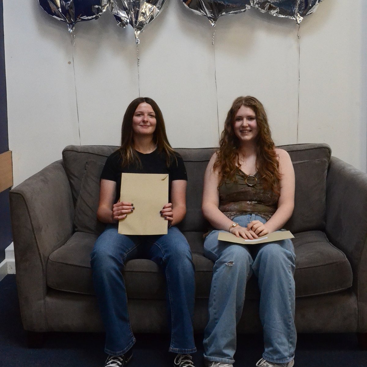 Students collecting their exam results