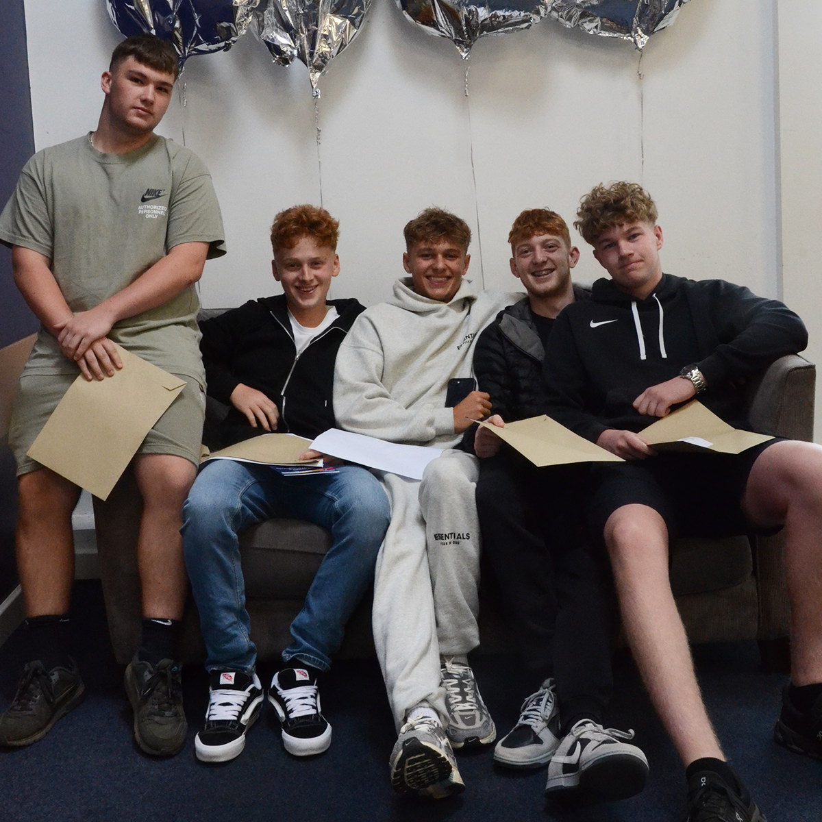 Students collecting their exam results