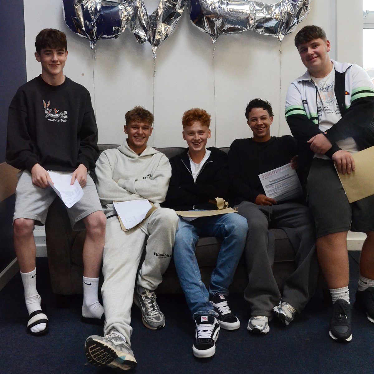 Students collecting their exam results