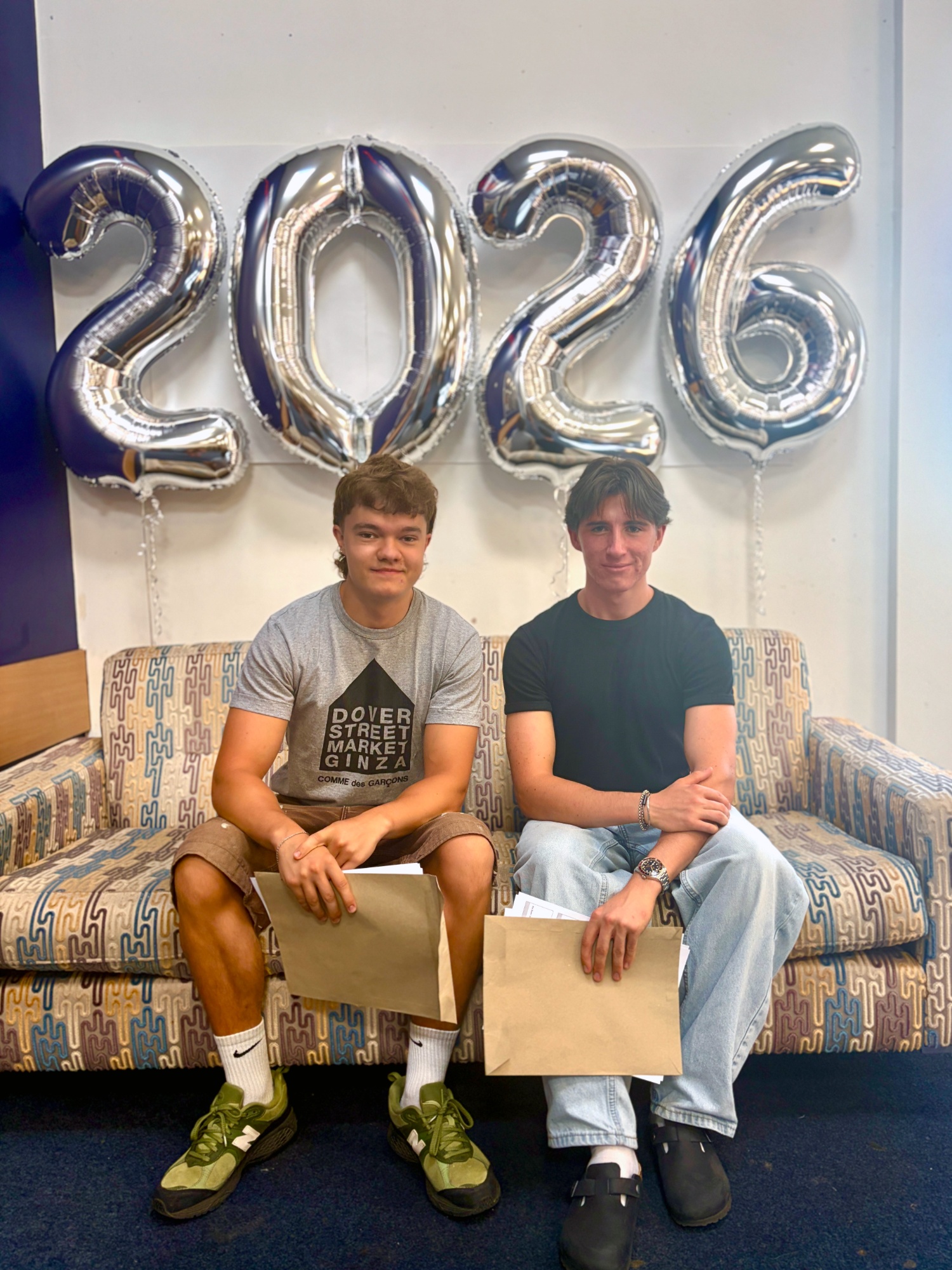 Eckington Sixth Formers smiling with their results