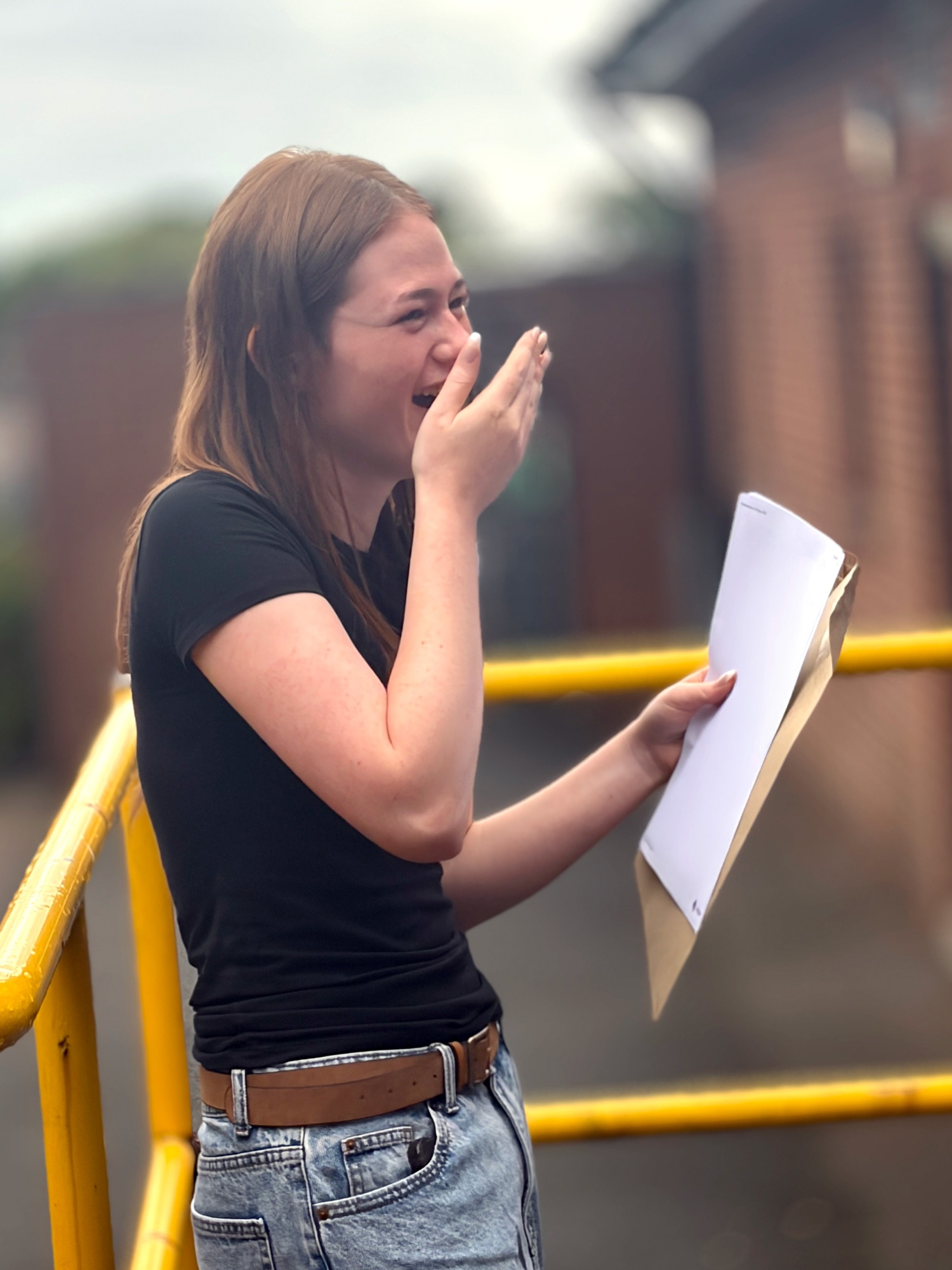 Eckington School students opening and celebrating their GCSE results