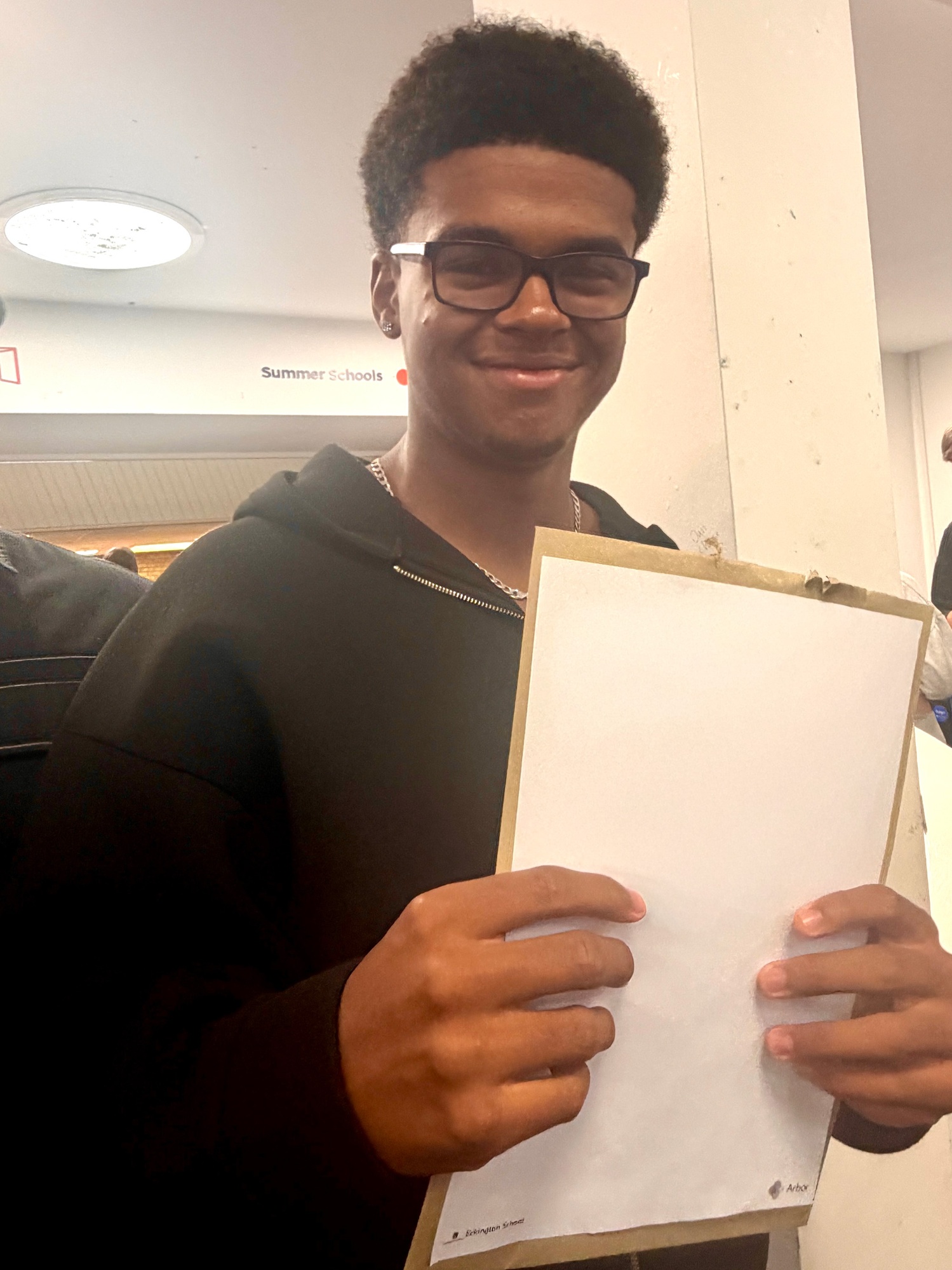 Eckington School students opening and celebrating their GCSE results