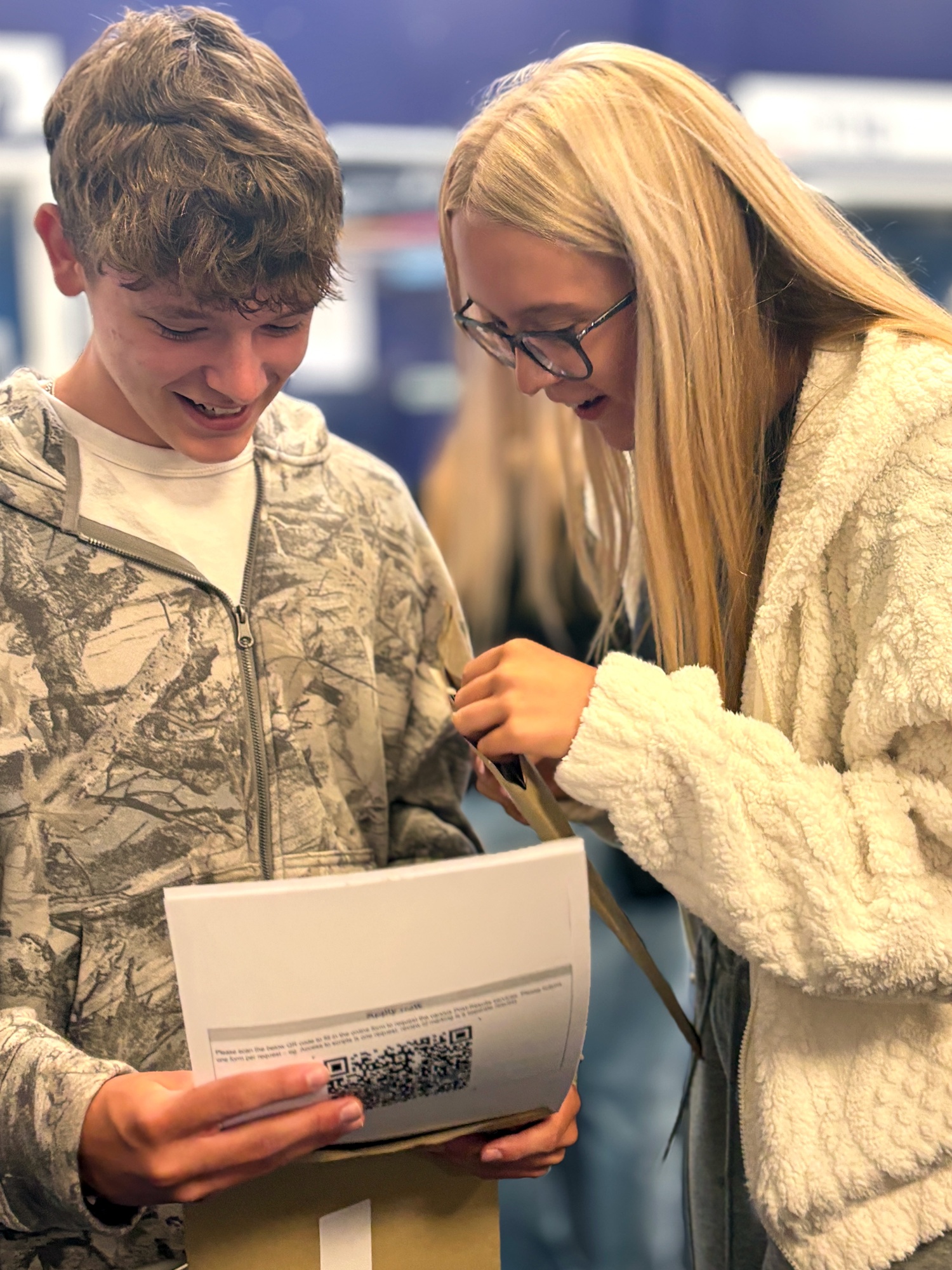 Eckington School students opening and celebrating their GCSE results