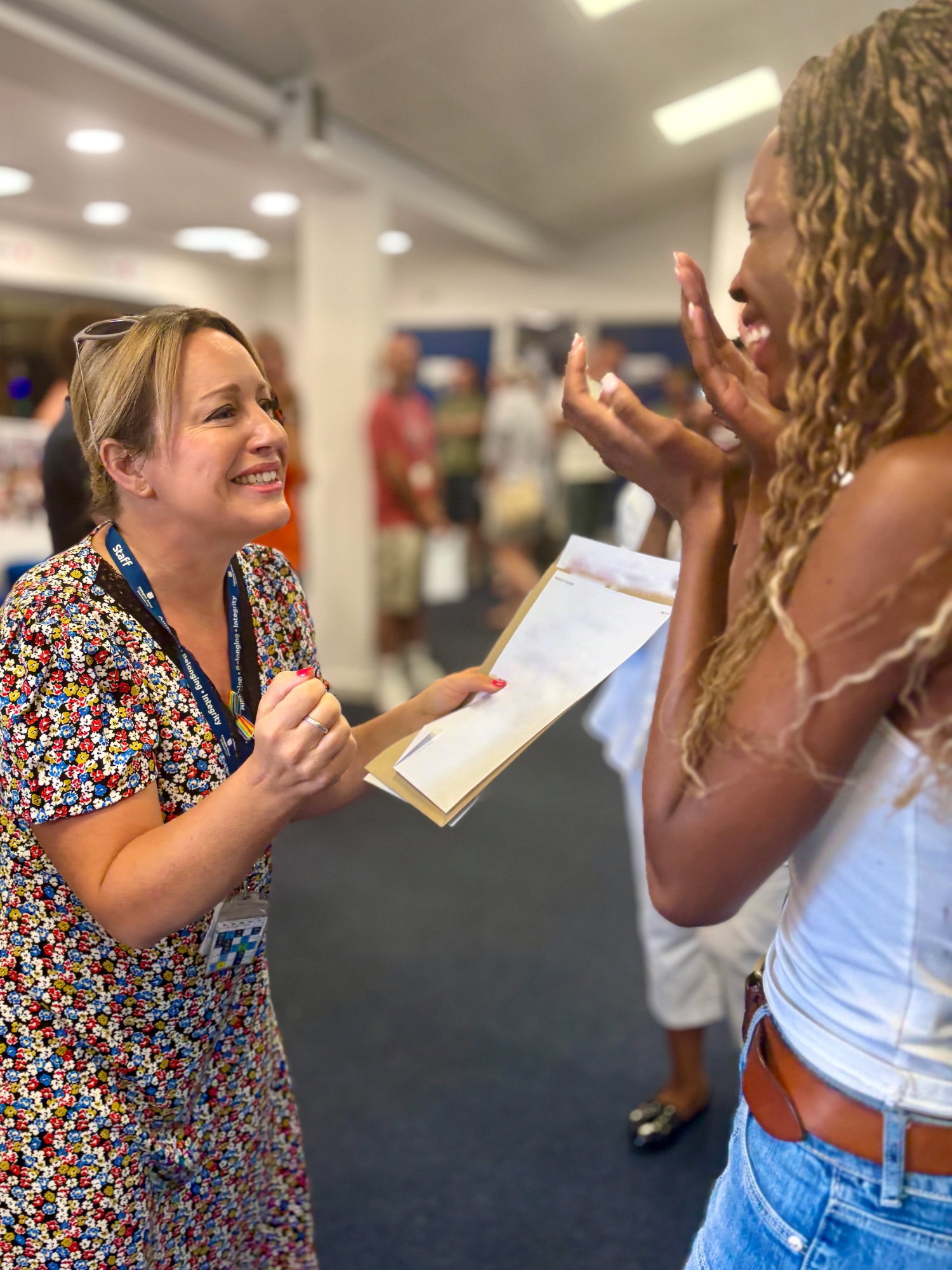 Eckington Sixth Former celebrating their A level results